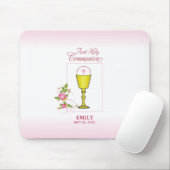 Tapis De Souris Fille Rose Première Communion Sainte, Chalice, Hôt (Avec souris)
