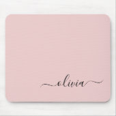 Tapis De Souris Fille rose rousse Vierge Script Monogramme Nom Mod (Devant)