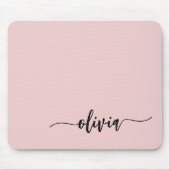 Tapis De Souris Fille rose rousse Vierge Script Monogramme Nom Mod (Devant)