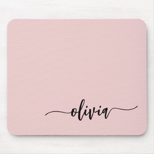 Tapis De Souris Fille rose rousse Vierge Script Monogramme Nom Mod (Devant)