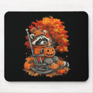 Tapis De Souris Fille sauvageonne automne Raton laveur Halloween C