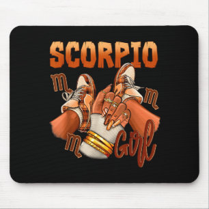 Tapis De Souris Fille Scorpion Anniversaire Mélanine Femme Noire S