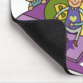 Tapis De Souris Fille se tenant avec des bras augmentés et se (Coin)