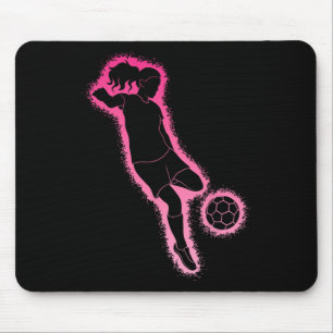 Tapis De Souris Fille silhouette de football Footller sport femmes