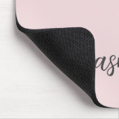 Tapis De Souris Fille Simple Blush rose Personnalisé Nom Monogramm (Coin)