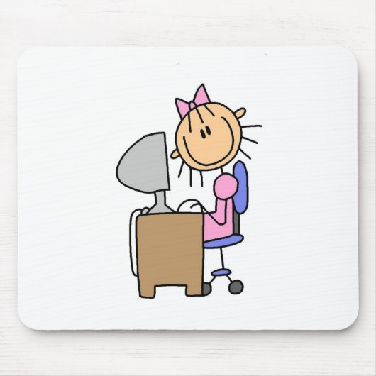 Tapis De Souris Fille sur ordinateur (Devant)