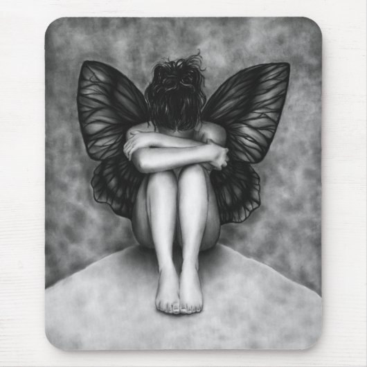 Tapis De Souris Fille triste Mousepad de papillon (Devant)
