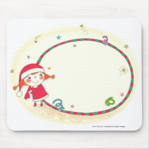 Tapis De Souris Fille utilisant le costume de Père Noël