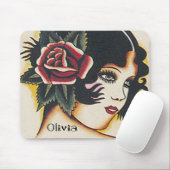 Tapis De Souris Fille Vintage (Avec souris)