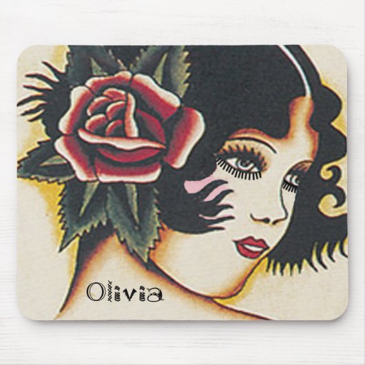 Tapis De Souris Fille Vintage (Devant)