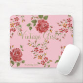 Tapis De Souris Fille vintage Mousepad (Avec souris)
