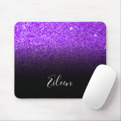 Tapis De Souris Fille violet Sparkly Faux Parties scintillant noir (Avec souris)