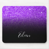 Tapis De Souris Fille violet Sparkly Faux Parties scintillant noir (Devant)