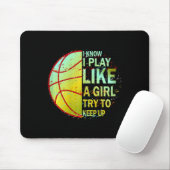 Tapis De Souris Filles Basketball (Avec souris)