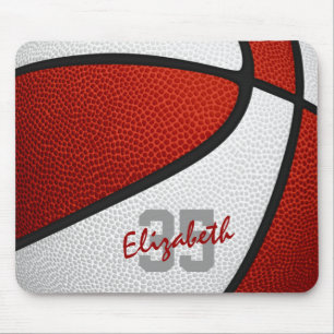 Tapis De Souris filles blanches rouges garçons sport basketball