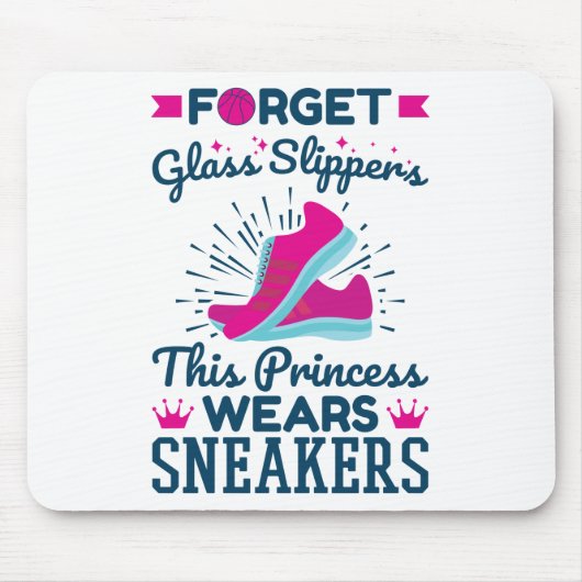 Tapis De Souris Filles De Basket Cette Princesse Porte Des Baskets (Devant)