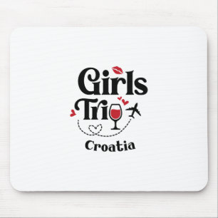 Tapis De Souris Filles de vin mignonnes Voyage en Croatie Vacances