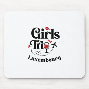 Tapis De Souris Filles de vin mignonnes Voyage Luxembourg Vacances