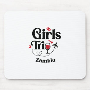 Tapis De Souris Filles de vin mignonnes Voyage Zambie Vacances