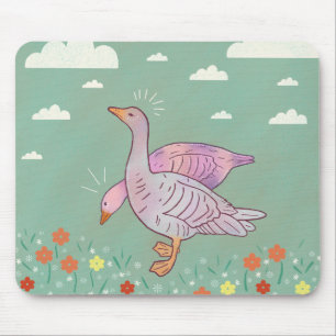 Tapis De Souris Filles d'oies   Duo d'oies de l'art folklorique fa