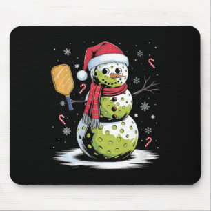 Tapis De Souris Filles Drôle Pickleball Snowman Santa Hat Xmas Coo