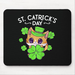 Tapis De Souris Filles Enfants Journee St Patrick Chat Heureux St