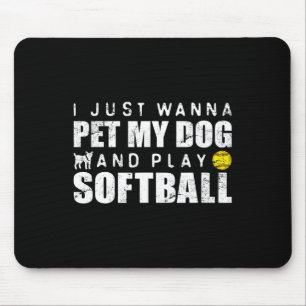 Tapis De Souris Filles Fastpitch Softll Chien Drôle 