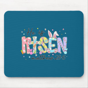 Tapis De Souris Filles Il Ressuscité Jésus Chrétien Heureux