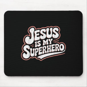 Tapis De Souris Filles Jésus Est Mon Superhéros Christian Toddler