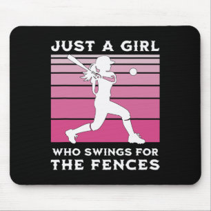 Tapis De Souris Filles softball Juste une fille qui se balance pou