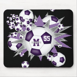 Tapis De Souris filles violet gris balle de football souffle
