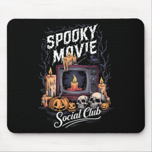 Tapis De Souris Film éffrayant Social Club Tv Vintage Halloween Ho