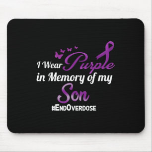Tapis De Souris Fin De L'Overdose Je Porte Le Violet Pour Mon Fils