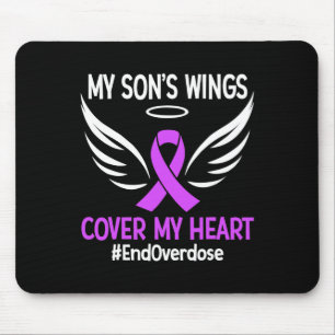 Tapis De Souris Fin de l'overdose Les ailes de mon fils couvrent m