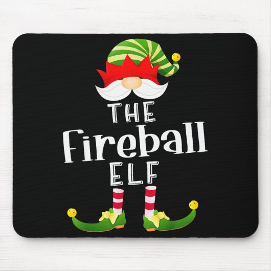 Tapis De Souris Fireball Elf Group Christmas Funny Pajama Party (Devant)