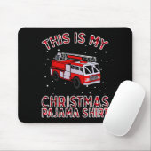 Tapis De Souris Firefighter Christmas Pajama - Fire Truck Funny Fi (Avec souris)