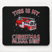 Tapis De Souris Firefighter Christmas Pajama - Fire Truck Funny Fi (Devant)