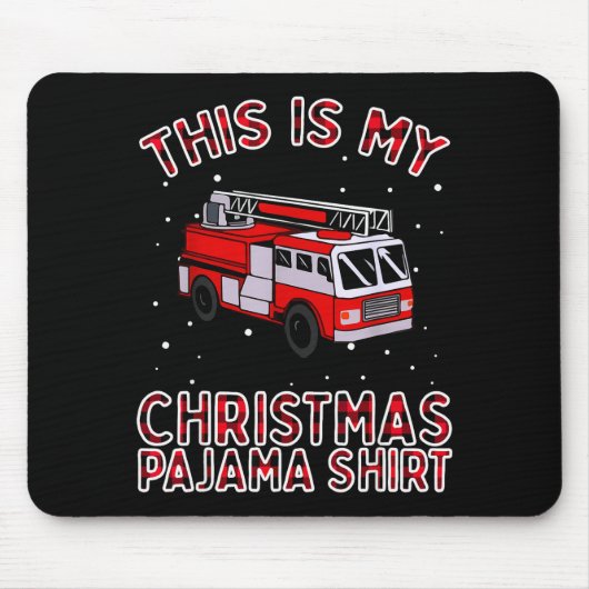Tapis De Souris Firefighter Christmas Pajama - Fire Truck Funny Fi (Devant)