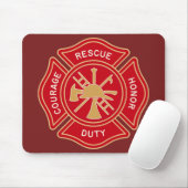 Tapis De Souris Firefighter Maltese Cross Emblem (Avec souris)