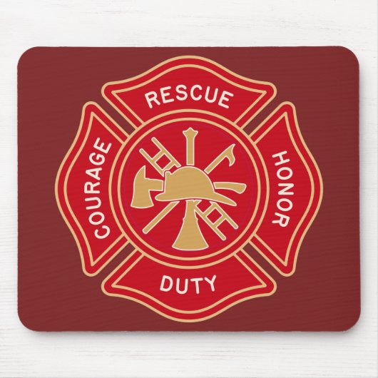 Tapis De Souris Firefighter Maltese Cross Emblem (Devant)