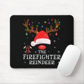 Tapis De Souris Firefighter Reindeer Family Matching Christmas Pjs (Avec souris)