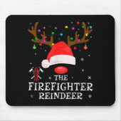 Tapis De Souris Firefighter Reindeer Family Matching Christmas Pjs (Devant)