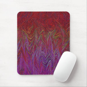 Tapis De Souris "Firestorme neurale" Abstraite" Rouge violet