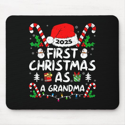 Tapis De Souris First Christmas As A Grandma 2025 Family Matching (Devant)