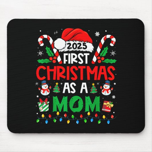 Tapis De Souris First Christmas As A Mom 2025 Family Matching 1st (Devant)