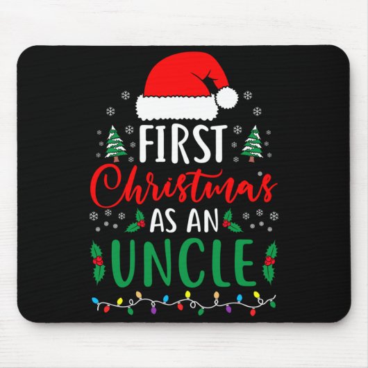 Tapis De Souris First Christmas As An Uncle New Parents Xmas Match (Devant)