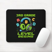 Tapis De Souris First Day Of 3rd Grade Level Begins Shirt Gamer Bo (Avec souris)