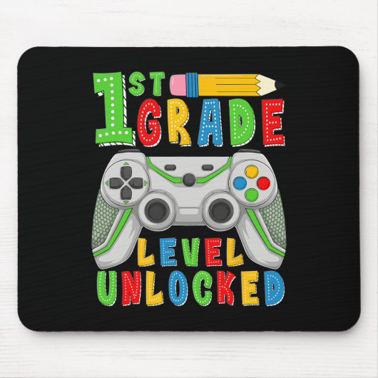 Tapis De Souris First Grade Level Unlocked Ck To School Gamer Boys (Devant)