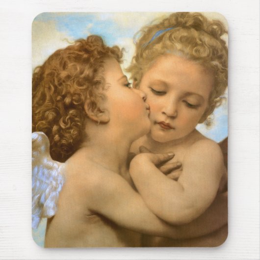 Tapis De Souris First Kiss (détail d'ange) par Bouguereau (Devant)