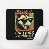 Tapis De Souris First Of All I’m God’s Masterece Raccoon Retro Ver (Avec souris)
